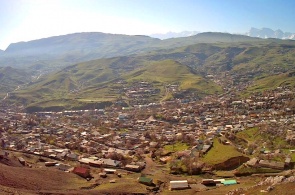 Panorama der Stadt Sulukta. Webcams aus Bischkek