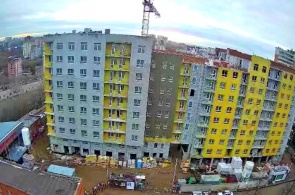 Der Bau des Hauses Südwest auf der Elkin-Straße, 14. Webcam Perm
