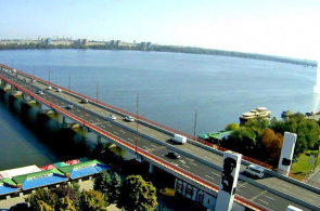 Zentralbrücke vom rechten Ufer. Webcams in Dnepropetrovsk online
