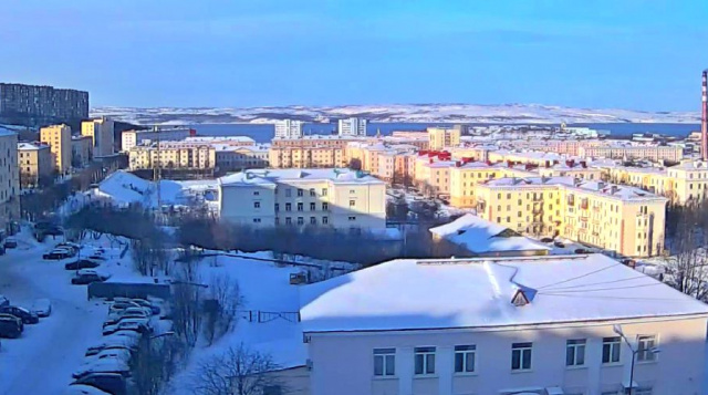 Panorama der Stadt. Kostenlose Webcams in Seweromorsk online