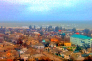 Blick auf den Hafen und die Arabat-Nehrung. Webcams Genichesk