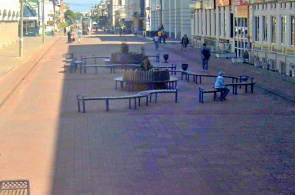 Tryokhsvyatskaya Straße. Webcams Tver online - der zentrale Teil der Stadt