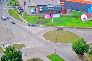 Kreisverkehr auf der Straße. Vokzalnaya. Welikije Luki Webcams online