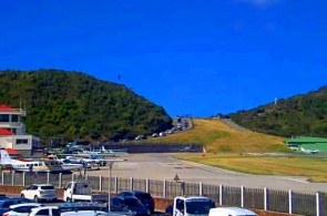 Blick auf den Flughafen Saint-Jean. Gustavia-Webcams