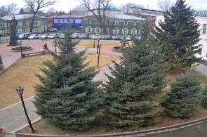 Skulpturenplatz in der Nähe von Lenin. Irkutsk-Webcams
