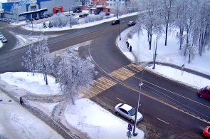 Die Kreuzung des Oktyabrsky und des Bahnhofs. Pskows Webcams