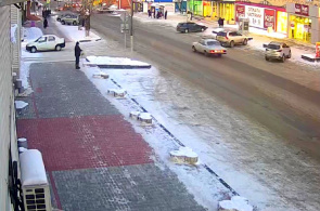 Lenin-Straße. Blick von der Stadtverwaltung. Tulun Webcams online