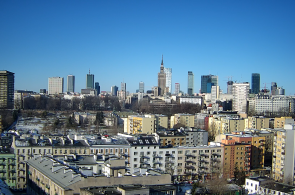 Panorama der Stadt. Warschau in Echtzeit