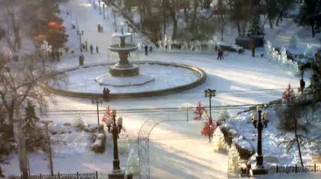 Webcam mit Blick auf den Brunnen in der Gagarina Straße