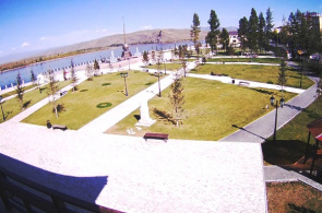 Ansicht des Obelisken des Zentrums von Asien. Kyzyl Webcam online