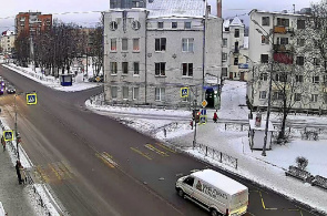 Fußgängerüberweg auf der Karelskaya Straße. Webcams Sortavala online