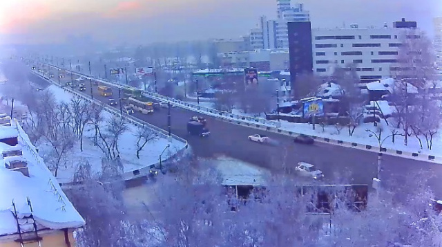 Kreuzung der Straßen Stepan Razin und Chkalov. Irkutsk Webcam online