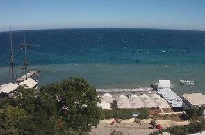 Blick auf den Strand vom Oreanda Hotel. Jalta Webcam online