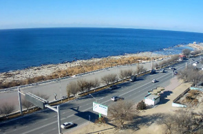 Die Küste des Kaspischen Meeres ist 14 Mikrobezirke. Aktau Webcam online