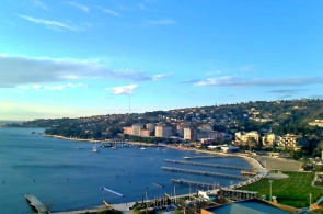 Blick auf den Strand vom Metropol Hotel. Portoroz Webcam online