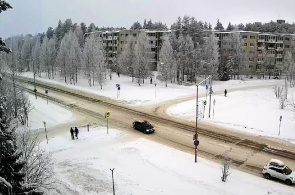 Fußgängerüberwege auf der Internationalen Straße in Kostomuksha