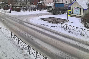 Fußgängerüberweg auf der Oktyabrskaya Straße. Webcams Sortavala online