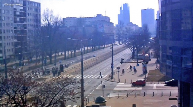Blick auf die Pope John Paul II Avenue und die Anelevich Street.