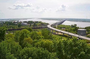 Amur-Brücke. Webcams Chabarowsk online