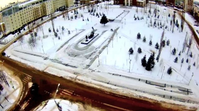 Platz vor dem Gewerkschaftspalast. Ufa Webcam online